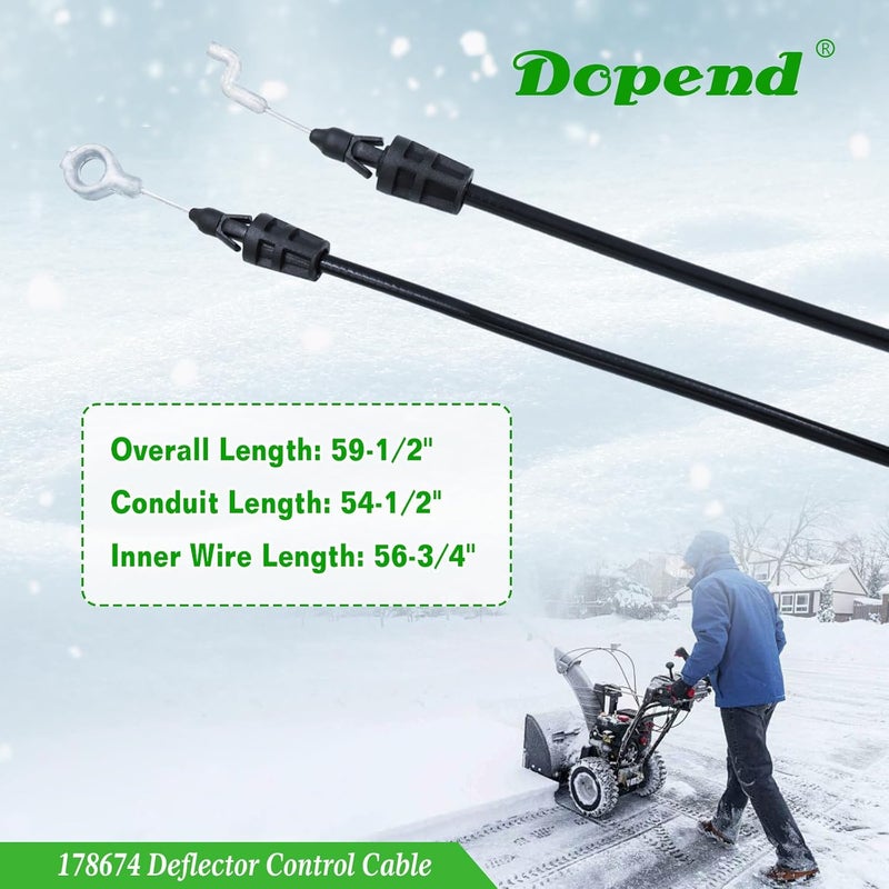 Dopend 178674 Deflector Control Cable for Husqvarna, AYP, Poulan, Jonsered Snowblower Parts, Replaces 587030801, 585271701, 532420673, 178674, 420673 - Image 4